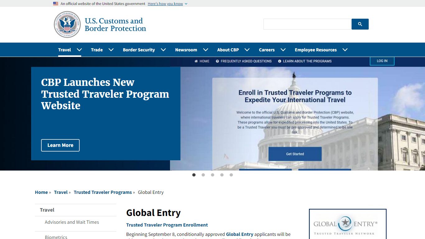 Global Entry | U.S. Customs and Border Protection